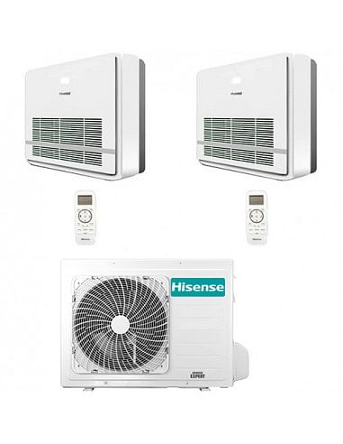 Climatizzatore Condizionatore Hisense Console Serie Turbo R32 Dual Split Inverter 12000 + 18000 BTU con U.E. 4AMW81U4RJC NOVI...