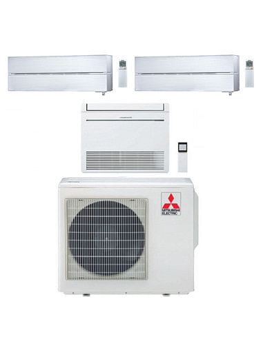Climatizzatore Condizionatore Mitsubishi R32 Trial Split Inverter Kirigamine Style Bianco Perla Wifi più Console 9000 + 9000 ...