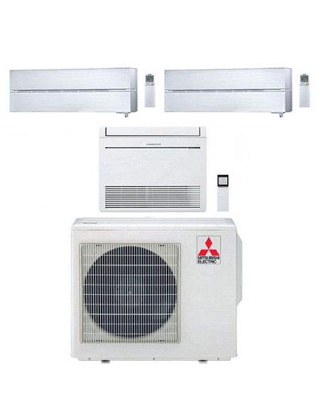 Climatizzatore Condizionatore Mitsubishi R32 Trial Split Inverter Kirigamine Style Bianco Perla Wifi più Console 9000 + 9000 ...