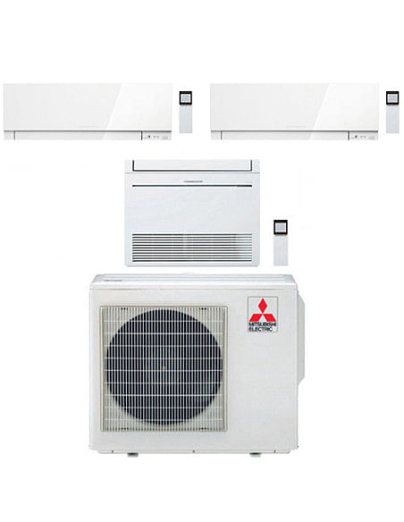 Climatizzatore Condizionatore Mitsubishi R32 Trial Split Inverter Kirigamine Zen Wifi più Console 9000 + 9000 + 18000 BTU con...