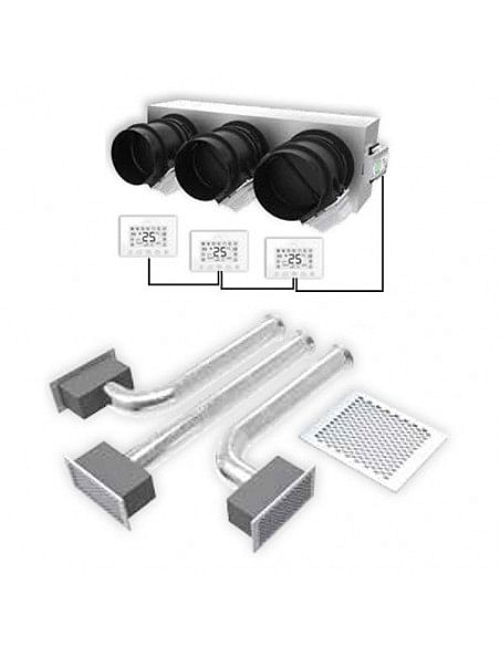 Kit completo 3 Vie con serrande motorizzate e termostati per climatizzatori canalizzati - Climaway