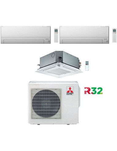 Climatizzatore Condizionatore Mitsubishi MSZ-BT più Cassetta R32 Trial Split Inverter 9000 + 9000 + 12000 BTU con U.E. MXZ-4F...