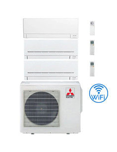 Climatizzatore Condizionatore Mitsubishi MSZ-AP + MSZ-AY Wifi R32 Trial Split Inverter 7000 + 7000 + 12000 BTU con U.E. MXZ-3...