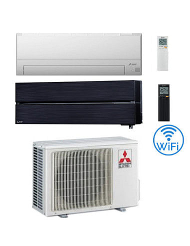 Climatizzatore Condizionatore Mitsubishi MSZ-BT + Kirigamine Style Wifi R32 Nero Dual Split Inverter 9000 + 18000 BTU con U.E...