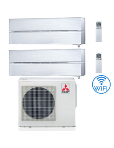 Climatizzatore Condizionatore Mitsubishi Kirigamine Style Wifi R32 Bianco Perla Dual Split Inverter 9000 + 18000 BTU con U.E....
