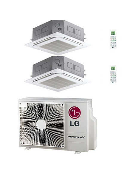 Climatizzatore Condizionatore LG Cassetta 4 vie R32 Dual Split Inverter 9000 + 9000 BTU con U.E. MU2R15 NOVITÁ Classe A+++/A+...