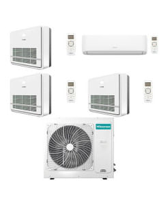 Climatizzatore Condizionatore Hisense Console + Hi Comfort WiFi R32 Quadri Split Inverter 9000 + 9000 + 9000 + 12000 BTU con ...