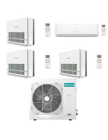 Climatizzatore Condizionatore Hisense Console + Hi Comfort WiFi R32 Quadri Split Inverter 9000 + 9000 + 9000 + 12000 BTU con ...