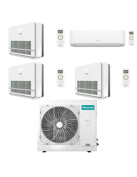 Climatizzatore Condizionatore Hisense Console + Hi Comfort WiFi R32 Quadri Split Inverter 9000 + 9000 + 9000 + 12000 BTU con ...