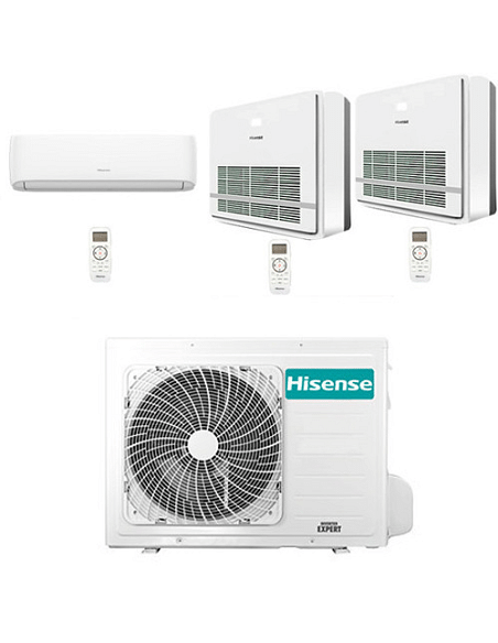 Climatizzatore Condizionatore Hisense Console + Hi Comfort R32 Trial Split Inverter 7000 + 9000 + 12000 BTU con U.E. 3AMW62U4...