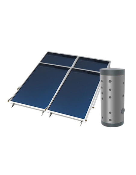 Sistema solare completo Smartsol a circolazione forzata composto da 4 collettori solari altamente selettivi + bollitore vetri...