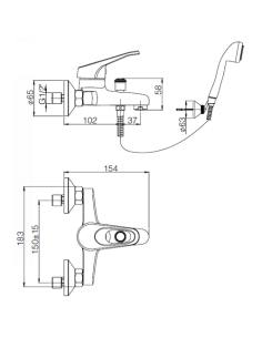 Miscelatore Piralla per vasca esterno serie Naomi con Duplex 0NO00002A21 cromato - Climaway 2
