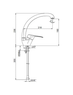 Rubinetto Miscelatore per lavello cucina Piralla serie Naomi con canna alta girevole 0NO00104A16 cromato - Climaway 2