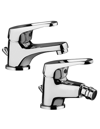 Set Rubinetti Piralla per lavabo e bidet con scarico automatico serie Naomi cromato - Climaway