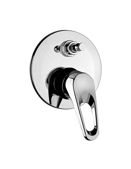Set Rubinetti Piralla per lavabo e bidet con scarico automatico e doccia incasso con deviatore serie Naomi cromato - Climaway