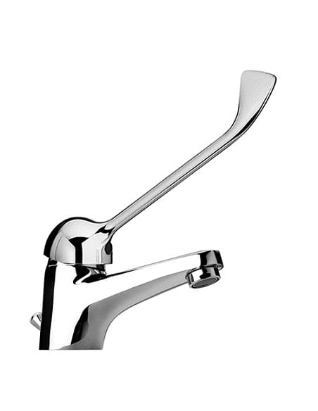 Rubinetto Miscelatore monoforo per lavabo con leva clinica serie Ariel Piralla con scarico automatico 0RE00088C21 cromato - C...