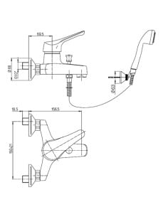 Miscelatore Piralla per vasca esterno serie Ariel con Duplex 0RE00002A21 cromato - Climaway 2