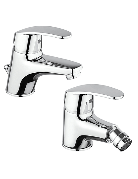 Set Rubinetti Piralla per lavabo e bidet con scarico automatico serie Ofelia cromato - Climaway