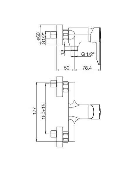 Miscelatore Piralla esterno per doccia serie Serena 0SE00028A16 cromato - Climaway
