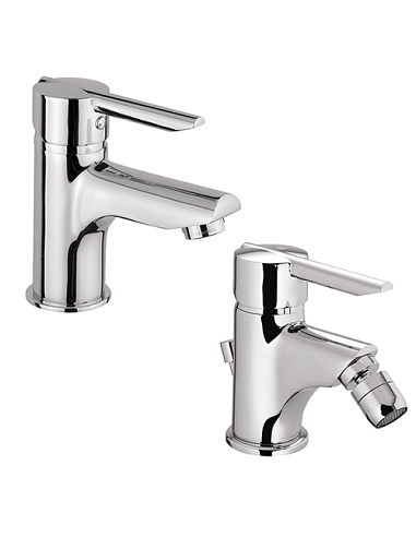 Set Rubinetti Piralla per lavabo e bidet con scarico automatico serie Serena cromato - Climaway