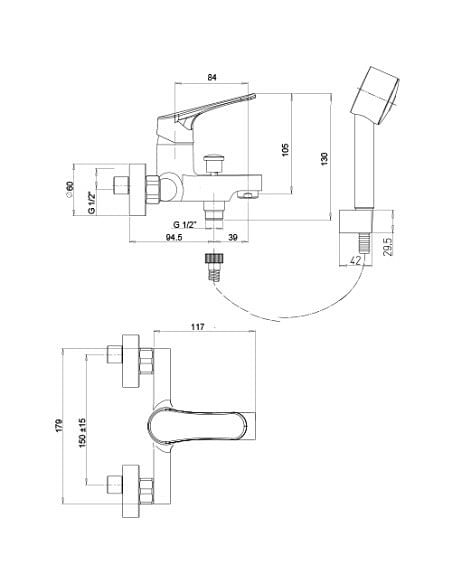 Miscelatore Piralla per vasca esterno serie Attila con Duplex 0AT00002A22 cromato - Climaway