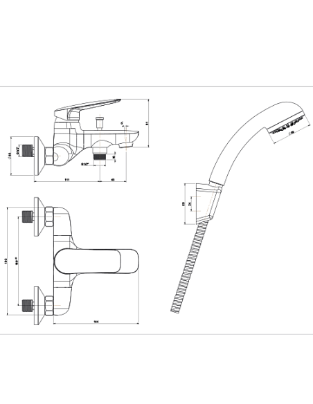 Miscelatore Piralla per vasca esterno serie Lago con Duplex 0LG00002A22 cromato - Climaway