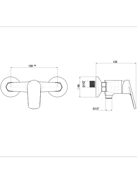 Miscelatore Piralla esterno per doccia serie Lago 0LG00028A22 cromato - Climaway