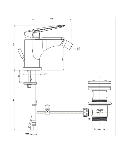 Set Rubinetti Piralla per lavabo alto e bidet con scarico automatico e doccia incasso con deviatore serie Lago cromato - Clim...