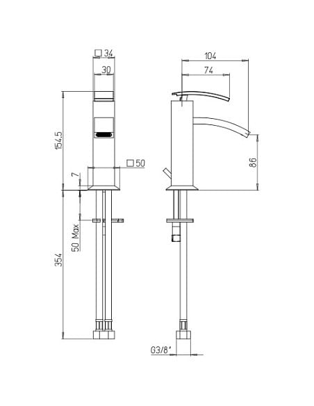 Rubinetto Miscelatore monoforo per lavabo serie Glint Jacuzzi senza scarico 0IQ00086JA00 cromato - Climaway