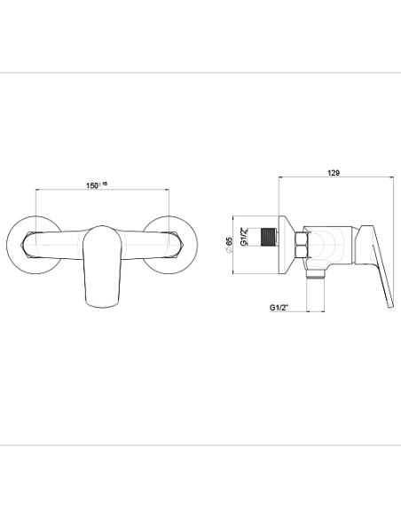 Miscelatore Piralla esterno per doccia serie Artic 0AC00028A22 cromato - Climaway