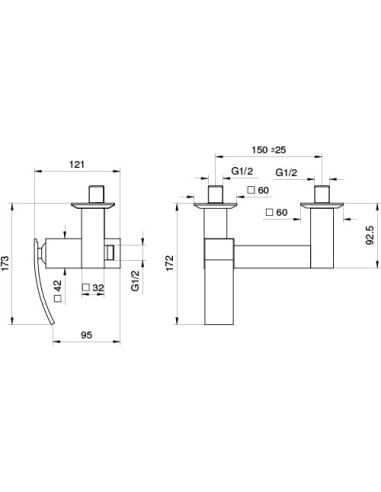 Miscelatore Jacuzzi esterno per doccia serie Glint 0IQ00028JA00 cromato - Climaway Miscelatore Jacuzzi esterno per doccia serie Glint 0IQ00028JA00 cromato - Climaway
