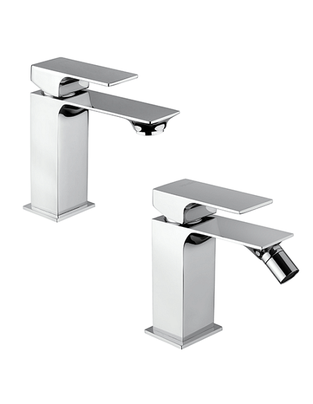 Set Rubinetti Piralla per lavabo e bidet con scarico automatico serie Artic cromato - Climaway
