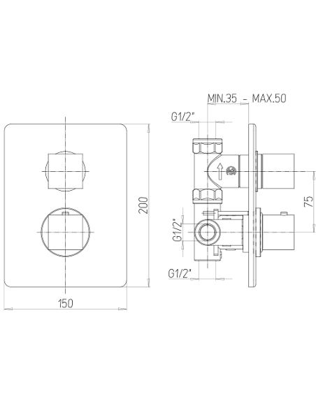Set Rubinetti Piralla per lavabo e bidet con scarico automatico e doccia incasso serie Artic cromato - Climaway