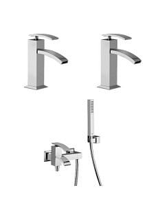 Set Rubinetti Jacuzzi per lavabo e bidet senza scarico e vasca serie Glint cromato - Climaway