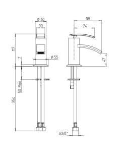 Rubinetto Miscelatore monoforo per bidet serie Ray Jacuzzi senza scarico 0IO00092JA00 cromato - Climaway 2