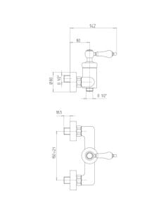 Miscelatore Jacuzzi esterno per doccia serie Tosca 0TO00028JA00 cromato - Climaway 2