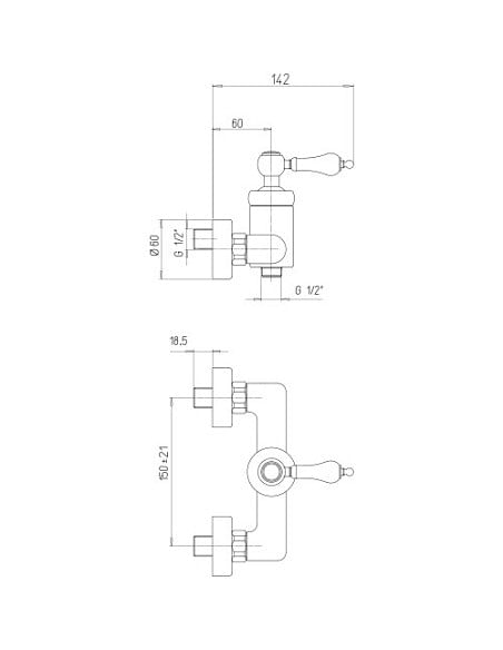Miscelatore Jacuzzi esterno per doccia serie Tosca 0TO00028JA00 cromato - Climaway