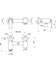 Miscelatore Jacuzzi esterno per doccia serie Ray 0IO00028JA00 cromato - Climaway 2