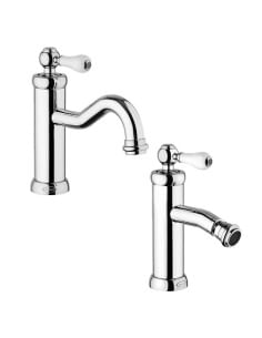 Set Rubinetti Jacuzzi per lavabo e bidet senza scarico serie Tosca cromato - Climaway