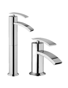 Set Rubinetti Jacuzzi per lavabo alto e bidet senza scarico serie Ray cromato - Climaway