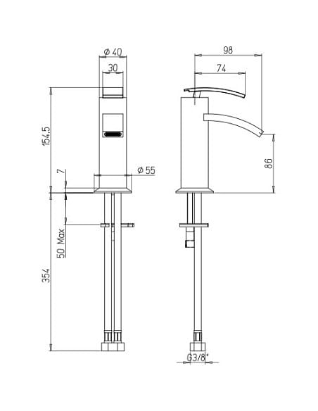 Set Rubinetti Jacuzzi per lavabo e bidet senza scarico e vasca serie Ray cromato - Climaway