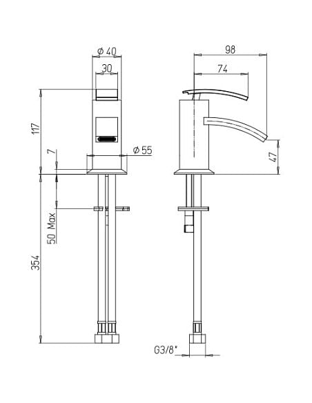 Set Rubinetti Jacuzzi per lavabo e bidet senza scarico e vasca serie Ray cromato - Climaway
