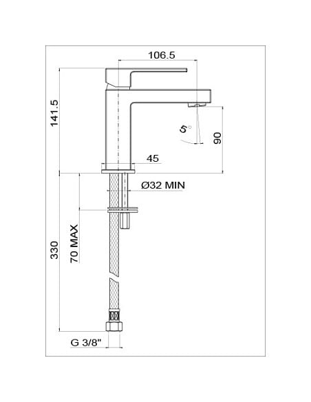 Rubinetto Miscelatore monoforo per lavabo serie Twinkle Jacuzzi senza scarico 0TW00086JA00 cromato - Climaway