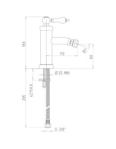 Rubinetto Miscelatore monoforo per bidet serie Tosca YO Jacuzzi senza scarico 0TOYO092JA00 nero opaco - Climaway 2