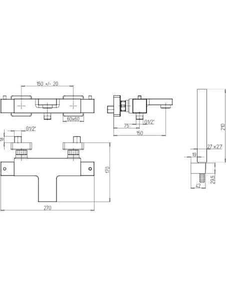 Miscelatore Jacuzzi per vasca esterno serie Twinkle YO con Duplex 0TWYO002JA00 nero opaco - Climaway