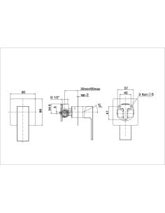 Miscelatore Jacuzzi incasso ad 1 uscita per doccia serie Twinkle YO 0TWYO410JA00 nero opaco - Climaway 2