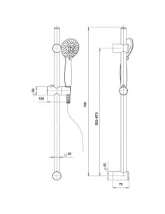 Saliscendi Jacuzzi serie Sunset Plus doccia anticalcare 0SU00900JA02 cromato - Climaway 2