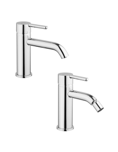 Set Rubinetti Jacuzzi per lavabo e bidet senza scarico serie Sunset cromato - Climaway