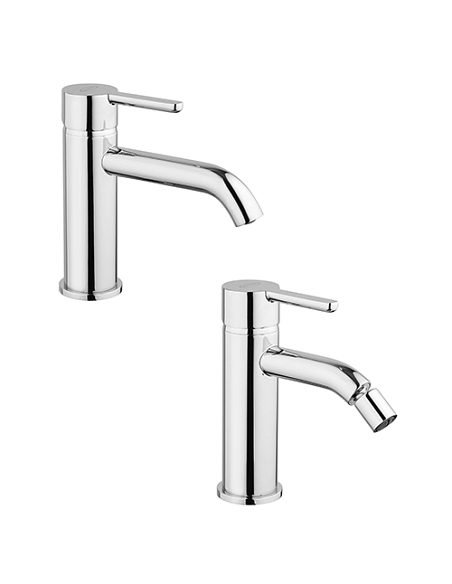 Set Rubinetti Jacuzzi per lavabo e bidet senza scarico serie Sunset cromato - Climaway