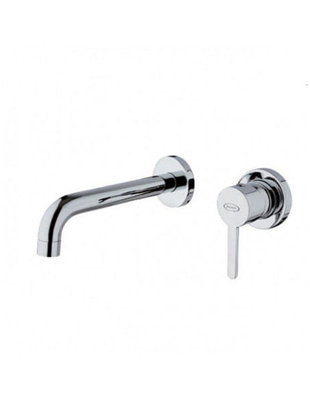 Set Rubinetti Jacuzzi per lavabo a parete e bidet senza scarico serie Sunset cromato - Climaway